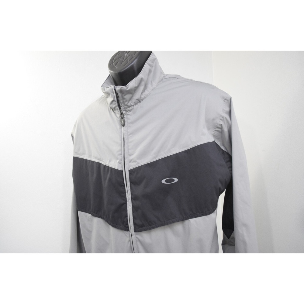 Oakley Windbreaker Golf Jacket Gray Vented Long Sleeve Mens Size‎ Large